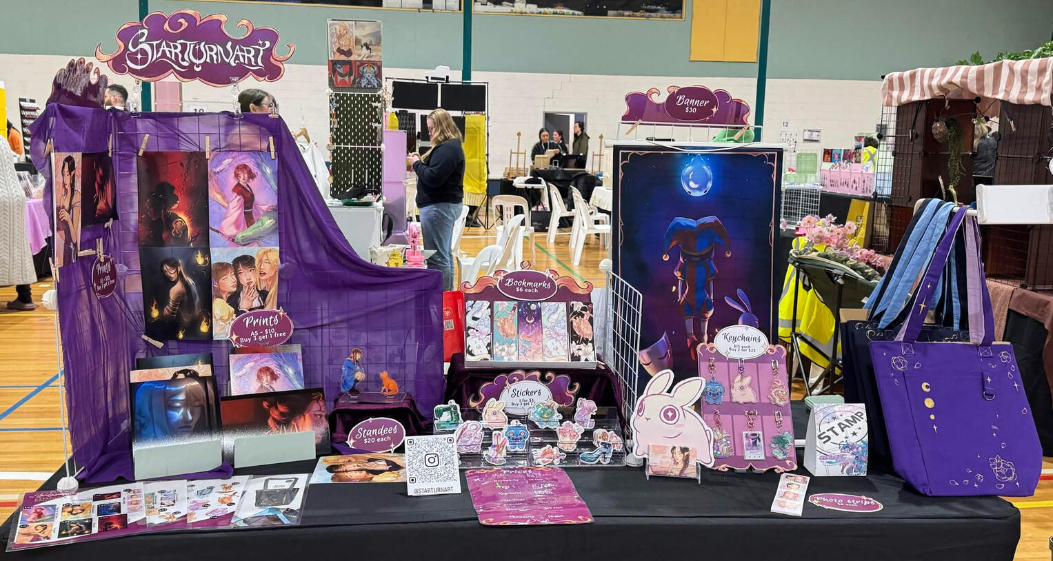 Artist alley.au 2026 table (my first table!)